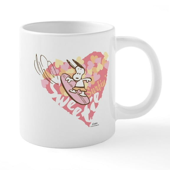 CafePress - Snoopy Surfin Sweetie - 20 Oz White Ceramic Mega Mug