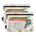 thumbnail image 6 of 2 Pack Flip Folders with Clear PVC Window Binder Pouches 3-Ring Binder Organizer for Office & Home Green and Orange Small Flowers, 6 of 6