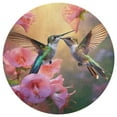 thumbnail image 3 of Flower Hummingbird Round Small Area Rug, Print Non Slip Washable Floor Mat, Soft Throw Rug for Living Room, Powder Room Entryway, Bathroom, Bedside, 3 of 6