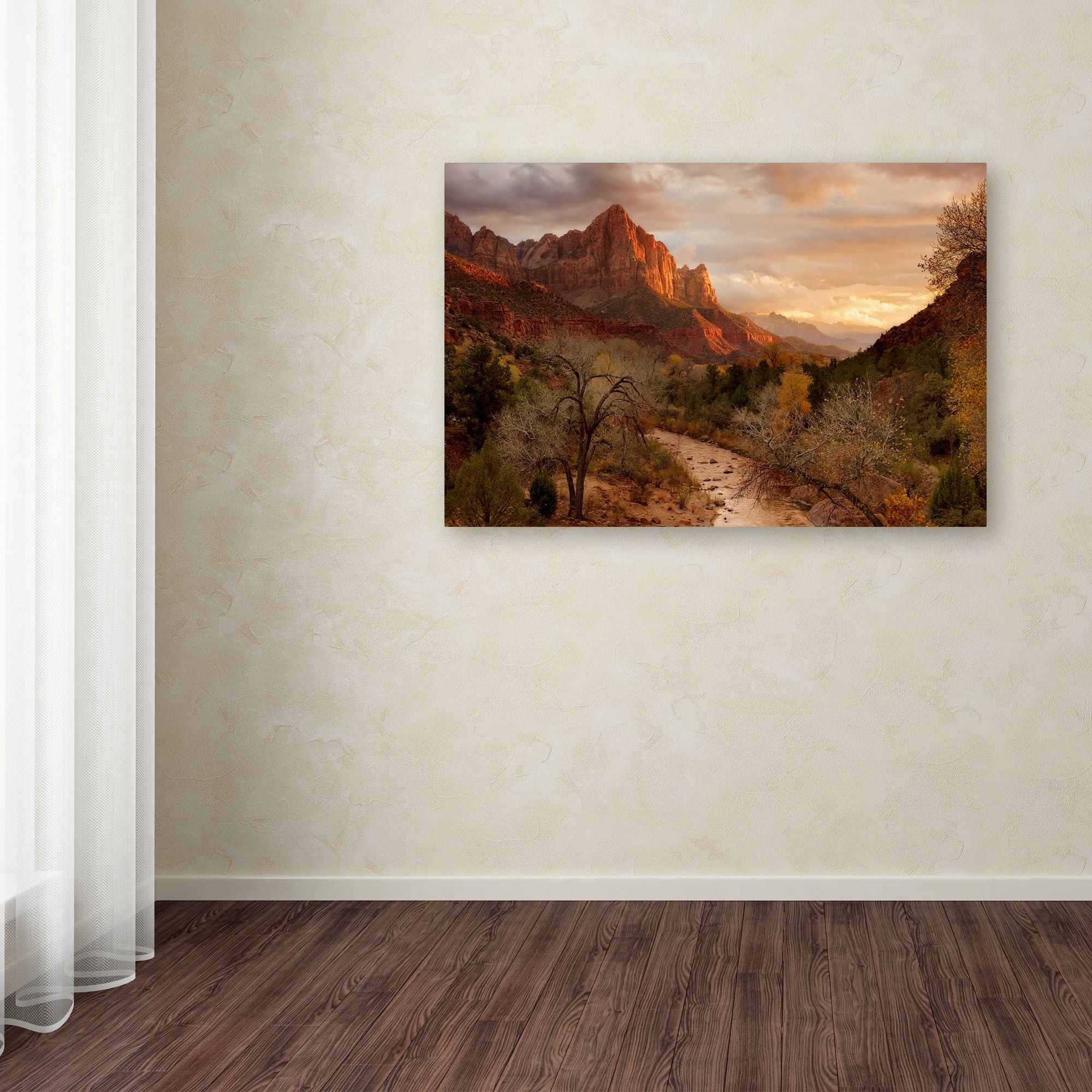 Trademark Fine Art 'Zion Watchmen Sunset' Canvas Art by Mike Jones Photo
