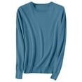 thumbnail image 2 of Fanxing Women's Lightweight Pullover Sweaters Soft Cozy Crewneck Classic Jumper Fall Basic Knitted Tops Blue L, 2 of 6