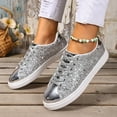 thumbnail image 2 of Womens Shoes,Breathable Soft Sole On Loafers Lightweight Comfortable Non Walking Shoes with Sparkly Design for Casual Wear,Shoes for Women,Silver,6, 2 of 7