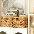 thumbnail image 3 of Edergoo Wicker Storage Basket, Water Hyacinth Storage Baskets with Built-in Handles, Large Wicker Baskets for Storage, 2 Pack Wicker Baskets for Organizing, Natural, 3 of 9