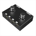 thumbnail image 1 of 3.5mm Stereo Audio Switcher 6-Way Audio Splitter Box Bi-Directional 4 in 2 Out Audio Switch Box with Rotary Volume Knob,1 * Audio Switcher 1 * 3.5mm Audio cable,Black, 1 of 10