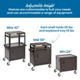thumbnail image 5 of ECR4Kids AV Presentation Cart Stand with Storage Box, Black, 5 of 9