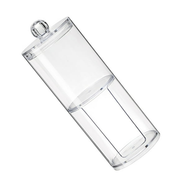 MUSEYA Double Layer Round Acrylic Cotton Pad Holder Makeup Pad Dispenser Clear Container 1 Set