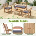 thumbnail image 6 of Costway 4 PCS Wood Patio Furniture Set with Soft Seat Cushions Solid Acacia Wood Frame Gray, 6 of 10