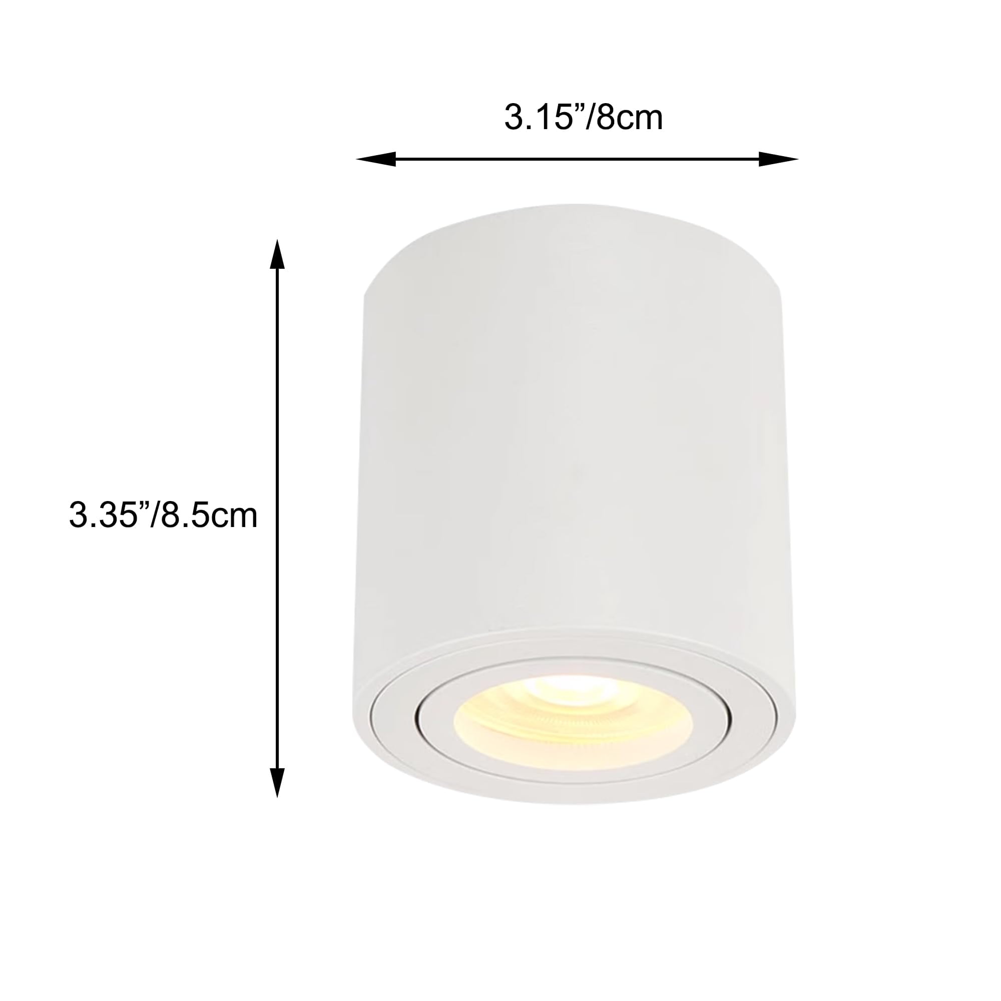 Kiven 1-Light Dimmable Flush Mount LED Ceiling Spotlight,White Directional Spot Lights Indoor, Hardwired Adjustable Accent Light with GU10 Socket for Plants, Painting, 2700-6500K,XDD899