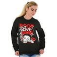 thumbnail image 3 of Cool Kanji Style Betty Boop Love Women Crewneck Sweatshirt Brisco Brands S, 3 of 6