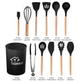 thumbnail image 2 of Silicone Cookware Set - high temperature resistant silicone cookware, wooden handle and stand, non-stick cookware, 2 of 5