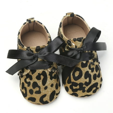 

Baby Bowknot Decor Shoes Soft Sole Anti Slip Princess Shoes Crib Shoes First Walker Shoes