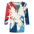 thumbnail image 4 of GERsome American Flag Shirts for Women 4th of July 3/4 Sleeve T Shirt Funny USA Graphic Tees Patriotic Casual Pullover Tops S-5XL, 4 of 5