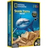 NATIONAL GEOGRAPHIC Shark Tooth Dig Kit, Excavate 3 Real Shark Fossils Including Sand Tiger, Otodus and Crow Shark - Great Science Gift for Marine Biology Enthusiasts of Any Age