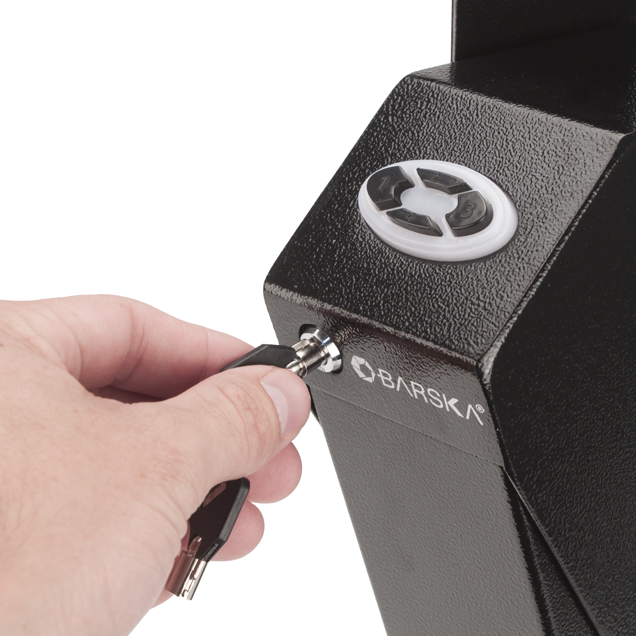 Barska Handgun Safe, Quick Access, Steel Construction, Pistol Desk Drawer Security Box