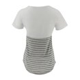 thumbnail image 5 of VEKDONE Stripe Nursing Shirts for Women Short Sleeve Crewneck Maternity Tops Double Laye Breastfeeding Tees Casual Stretchy Loose Pregnancy Clothes Camisa de Maternidad White XXXL, 5 of 7