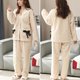 thumbnail image 2 of Conjunto de Pijamas de franela con forro polar para mujer, ropa de dormir cálida y gruesa de terciopelo, para invierno, novedad, 2 of 4