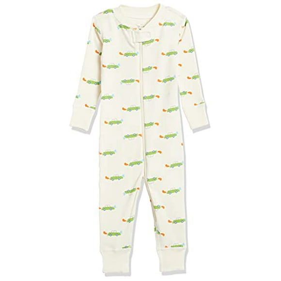 Moon and Back by Hanna Andersson Baby One Piece Footless Pajamas, Ecru, 0-3 months