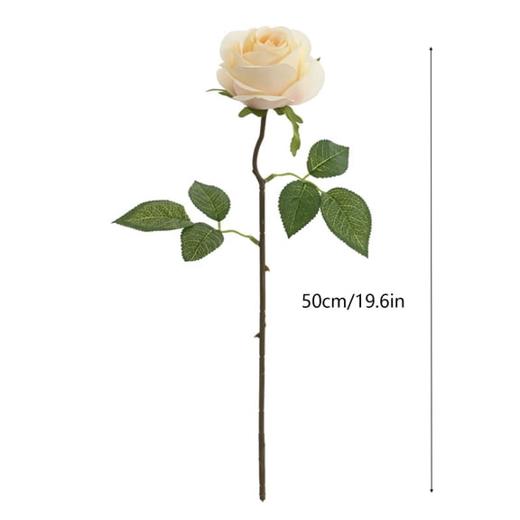 Artificial Single Rose, Realistic Silk Flower for Home Decoration, Wedding, and Gift, Available in Multiple Colors