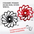 thumbnail image 3 of 13T Dérailleur Arrière Résistant à l'Usure Roulement en Céramique Antirouille Roue en Alliage d'Aluminium de Haute Résistance de Vélo de Route de Montagne Pièces Rouge 13T, 3 of 8