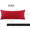 thumbnail image 7 of PiccoCasa Egyptian Cotton Body Pillow Case Zippered Long Pillow Cover 1 Pc King Red 20" x 60", 7 of 7