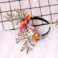 thumbnail image 5 of Diadema Reno Diadema Navidad Diadema de Flores de Cuerno de Ciervo Diadema de Cuernos de Reno de Navidad Tocado de Pelo Accesorios para El Cabello para Mujeres Niña Regalo de Fiesta de Navidad, 5 of 5