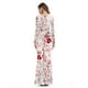 thumbnail image 5 of Horrible vestido de una pieza de manga larga con cuello redondo y sangre, vestido de fiesta de Halloween para mujer, talla L/XL (blanco), 5 of 5