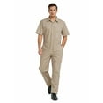 thumbnail image 1 of TOPTIE Men\'s Short-Sleeve Coverall Work Jumpsuit Lightweight with Zipper Front Elastic Waist, 1 of 7