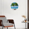 thumbnail image 2 of 10 Inch Wall Clock Battery Operated Square Clock for Office, Kitchen, Outdoor, Living Room, Two Palm Trees On The Beach With Blue Sky, 2 of 7