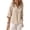 Khaki, variant on Womens Basic Tees New Women’s Button 3/4 Sleeve Shirt, Lapel Collar Loose Fits Cardigan Tops, Fashion Side Split and Back Long Tunic Blouses M