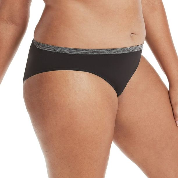 Hanes String Bikini Panties Underwear, Women's Sporty Cut, 6 Pack, Size 6  Medium