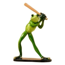Cute Baseball Frog Sculpture Decoration, Creative Desktop Ornament For Home Office Garden Living Room Dining Room, Fun Craftsmanship Decorative Figurine For Holiday Gift
