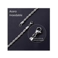 thumbnail image 3 of Cadena Torzal 3/4mm Acero Inoxidable Hombre Collar 60cm L Plateado Lab.G Cadena Torzal, 3 of 4