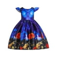 thumbnail image 2 of LOVZFMLL Robe pour Enfants Sans Manches Col Rond Imprimé Citrouille Halloween Robe de Jeu de Rôle Robe Décontractée Sans Manches Col Rond, 2 of 8