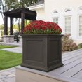 thumbnail image 3 of Pemberly Row 20x20" Square Traditional Plastic Planter in Espresso, 3 of 9