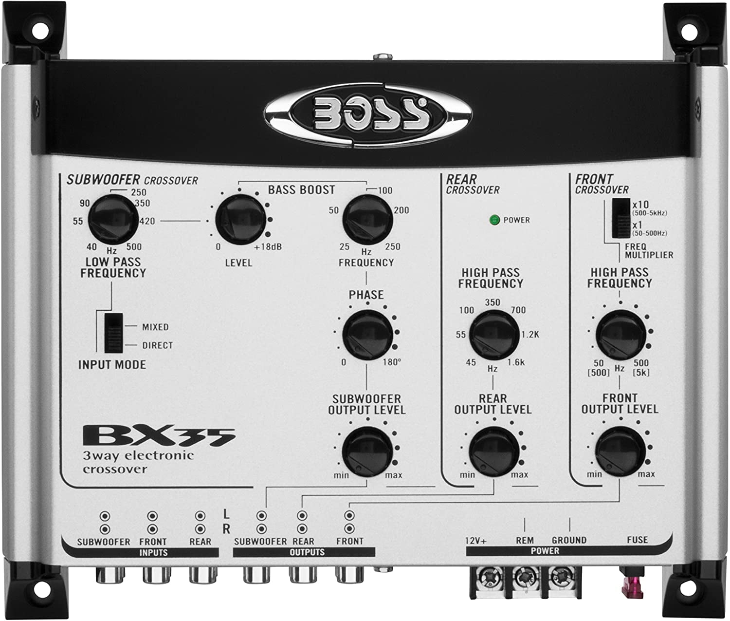 BOSS Systems Electronic Car Crossover - 3 Way, Pre-Amp, Fine Tune Your High-Mid-Low Range Speaker Frequencies - Walmart.com