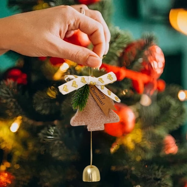 Campanas de Árbol de Navidad Colgantes, Campanas Colgantes, Decoración de Timbre, Campana de Viento Colgante para Coche de Navidad, Regalo, Decoración Navideña