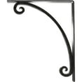 thumbnail image 4 of Ekena Millwork 2"W x 12"D x 15"H Legacy Wrought Iron Bracket, (Triple center brace), Antiqued Pewter, 4 of 8