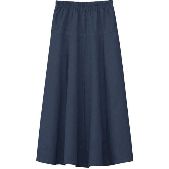 Girl's Ultra Soft Lightweight Denim Fit and Flare A-Line Maxi Skirt 4 to 18 years old