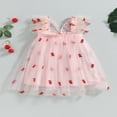 thumbnail image 4 of Robe Ligne A pour Bébé Fille Princesse Manches Volantes Col en V Papillon Robe de Soirée Robe d'Été, 4 of 7