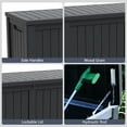 thumbnail image 3 of 120 Gallon Waterproof Deck Box Patio Furniture Organization Container with Lockable Lid, Resin Outdoor Storage Box for Garden, Yard, Poolside, Black, 3 of 7