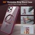 thumbnail image 2 of for iPhone 15 Pro Max Case with 360° Rotatable  Ring Stand [Compatible MagSafe] [ Grade Protection] Translucent Matte iPhone 15 Pro Max Phone Cases for Women Men 6.7'',Red, 2 of 14