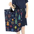 thumbnail image 4 of Yayeee Freestanding Laundry Hamper with Handle Collapsible Large Storage Basket for Clothes, Dark Blue Christmas, 4 of 7