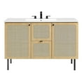 thumbnail image 1 of Modway Chaucer 48" Single Sink Wood & Metal Bathroom Vanity in Oak and White, 1 of 17