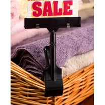 Set of 100 - Clip On Sign Holder, 4"W x 6"H, Tilting, Clamp Opens up to 1.6" (Black Plastic)