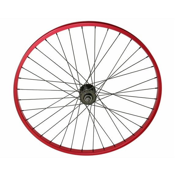 Bike 29 x 30mm Alloy Front Wheel 36 Spoke 14G Red 3/8 Axle Double Wall Red.