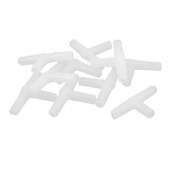Unique Bargains 10 Pcs Tee Shape 3-Way White Plastic Aquarium Air Line Joint Valve Connectors