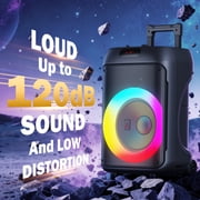 JYX Large Party Speaker, 120W Subwoofer Outdoor Speaker Bluetooth with Wheels, Dual 12 Subwoofer Deep Bass