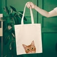 thumbnail image 5 of WIRESTER 14.17 x 12.2 inches Cotton Tote Bag Reusable Grocery Shopping Cloth Bags - Animal Orange Tabby Kitten Cat, 5 of 7