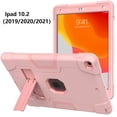 thumbnail image 2 of TECH CIRCLR iPad 9th 8th 7th Generation Case 10.2 inch, Three Layer Shockproof Proof Kickstand Case Heavy Duty High Impact Resistant Hybrid Rugged Defender Full Body Protection Kids Case, Rosegold, 2 of 6