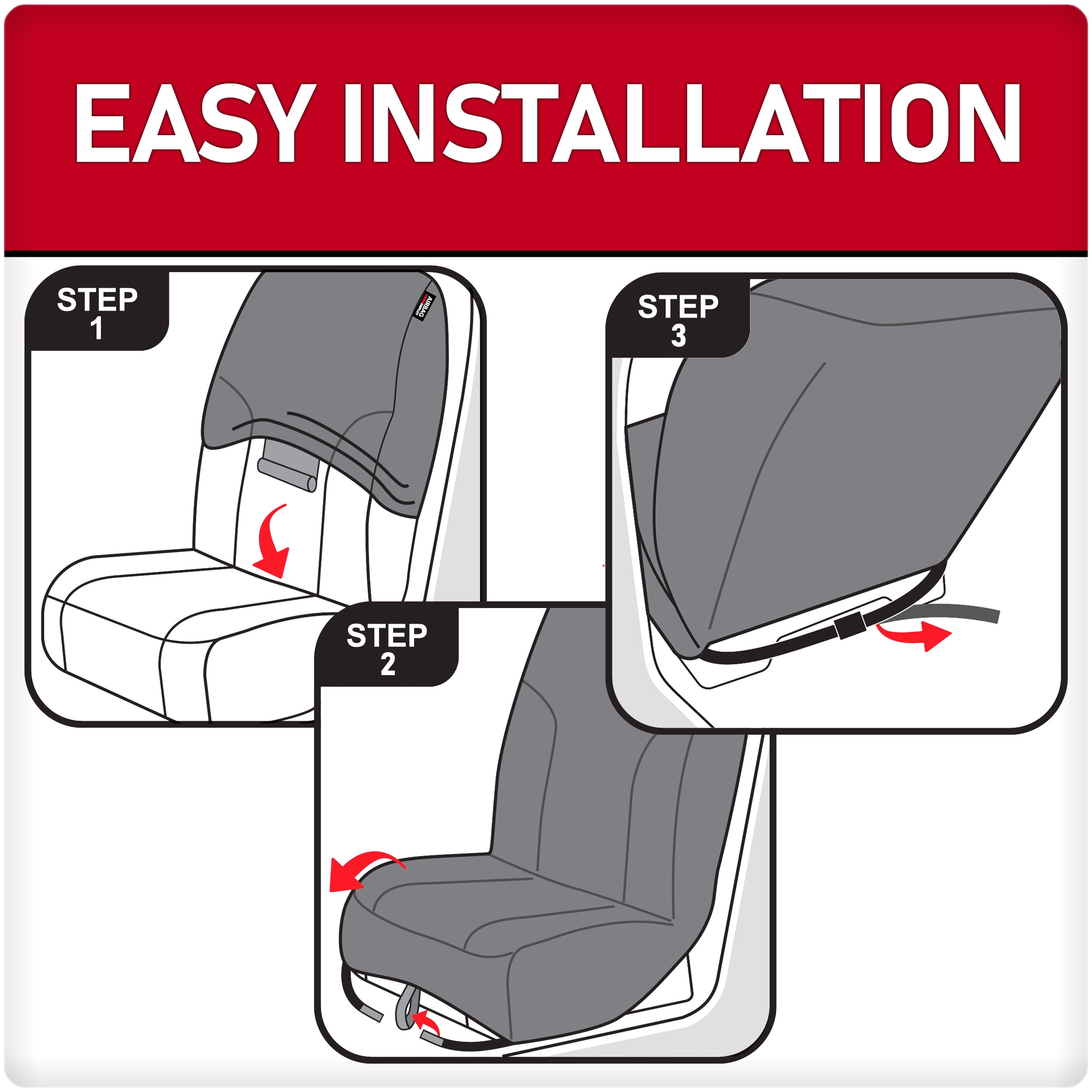 Genuine Dickies 3-Piece Black Peterson Vegan Leather Car Seat Covers, 43645WDI